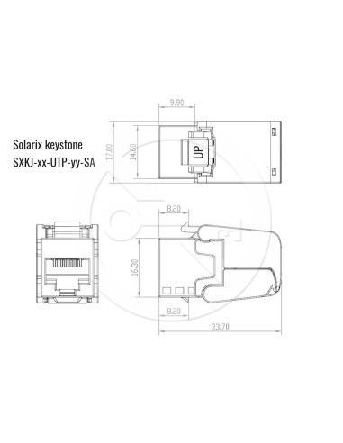 Samorezný keystone Solarix CAT6 UTP SXKJ-6-UTP-WH-SA Component Level a 4PPoE certifikácia