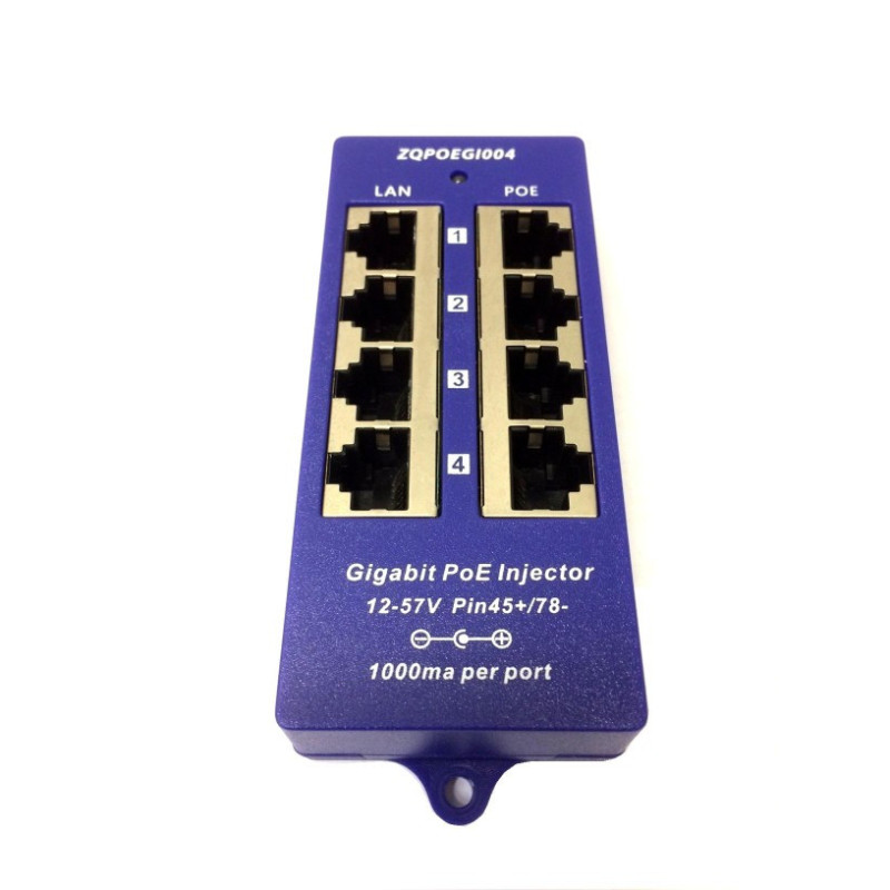 Gigabitový tienený 4-portový PoE panel