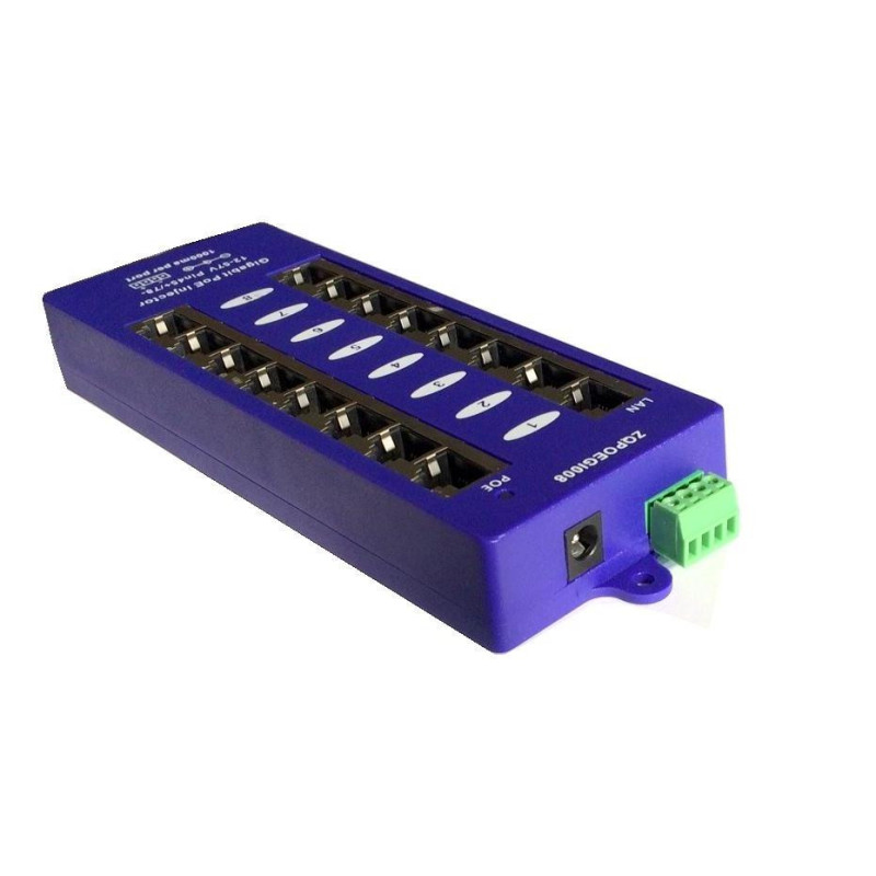 Gigabitový tienený 8-portový PoE panel