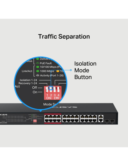 Mercusys MS126CP 24xFE PoE+ 2xGb rack switch