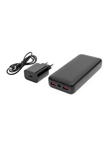 Platinet SET 3v1 Powerbanka 20000 mAh + Nabíjačka 20W Power Delivery, kábel USB-C 1m, čierna