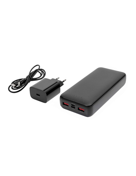 Platinet SET 3v1 Powerbanka 20000 mAh + Nabíjačka 20W Power Delivery, kábel USB-C 1m, čierna