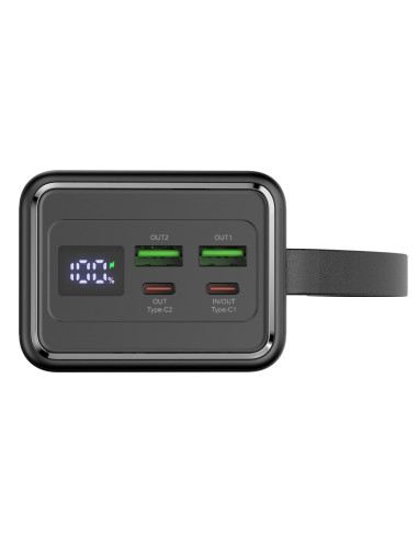 Platinet Powerbanka 40000 mAh 65W Power Delivery, 2xUSB-C, 2xUSB-A, kábel USB-C 1m, čierna