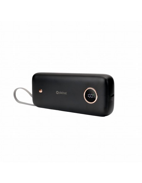 Platinet Powerbanka 20000 mAh 70W Power Delivery, 1xUSB-C, 1xUSB-A, kábel USB-C 1m, čierna