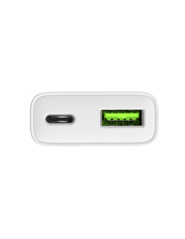 Univerzálna USB nabíjačka Natec RIBERA GaN SLIM, 20 W, 1X USB-A + 1X USB-C, Biela