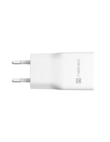 Univerzálna USB nabíjačka Natec RIBERA GaN SLIM, 20 W, 1X USB-A + 1X USB-C, Biela