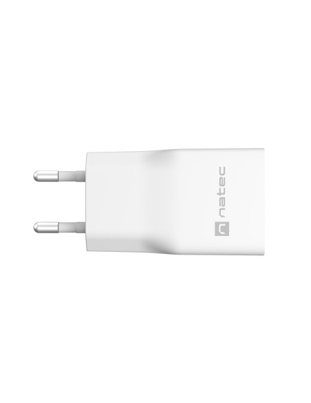 Univerzálna USB nabíjačka Natec RIBERA GaN SLIM, 20 W, 1X USB-A + 1X USB-C, Biela