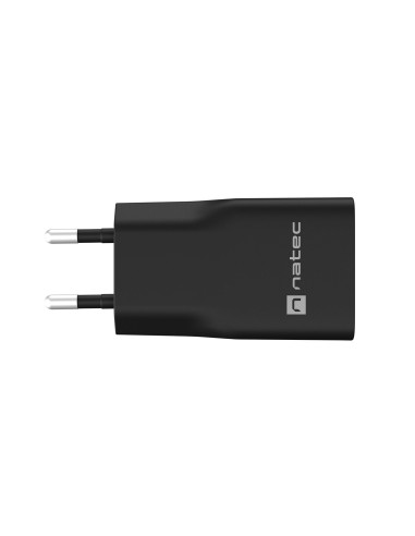Univerzálna USB nabíjačka Natec RIBERA GaN SLIM, 20 W, 1X USB-A + 1X USB-C, Čierna