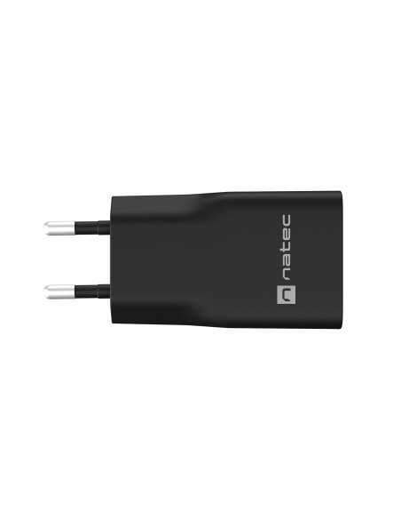 Univerzálna USB nabíjačka Natec RIBERA GaN SLIM, 20 W, 1X USB-A + 1X USB-C, Čierna