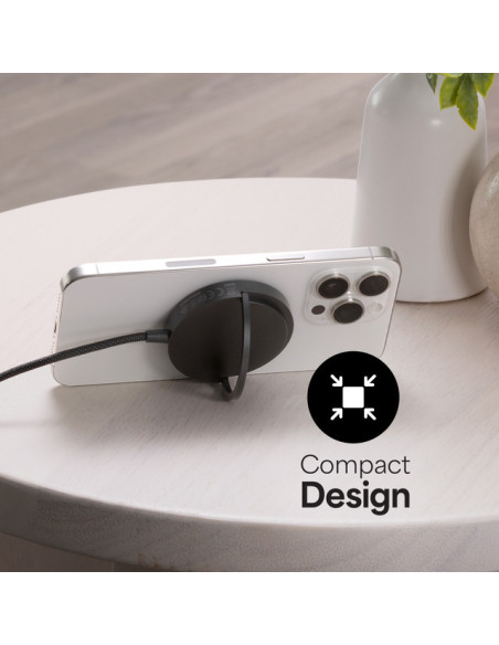 Qi2 magnetický charger s kickstand - black