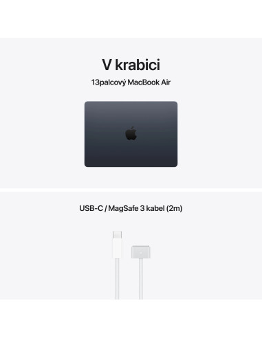 Apple MacBook Air 13"/M5/13,6"/2560x1664/16GB/512GB/M5/Tahoe/Midnight/1R