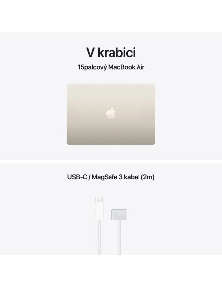 Apple MacBook Air 15"/M5/15,3"/2880x1864/16GB/512GB/M5/Tahoe/Starlight/1R