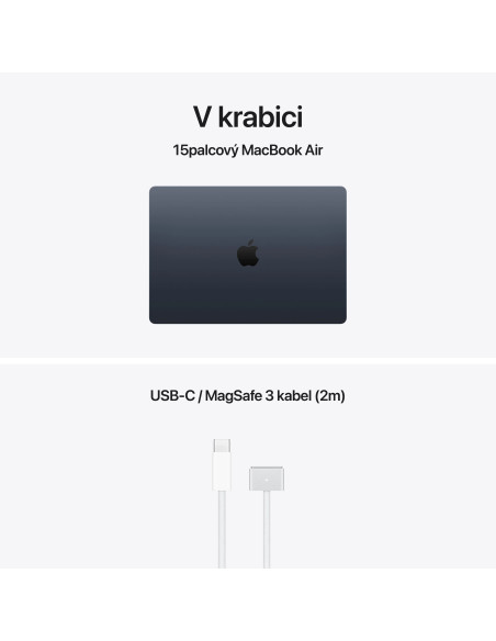 Apple MacBook Air 15"/M5/15,3"/2880x1864/16GB/512GB/M5/Tahoe/Midnight/1R