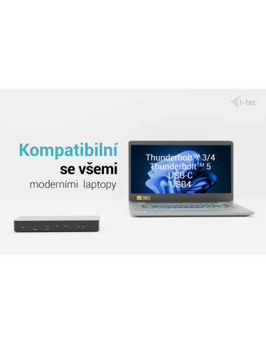 i-tec Thunderbolt 4 Intelligent Dual Display Docking Station, Power Delivery 90W