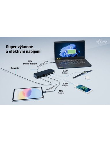 i-tec Thunderbolt 4 Intelligent Dual Display Docking Station, Power Delivery 90W