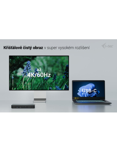 i-tec Thunderbolt 4 Intelligent Dual Display Docking Station, Power Delivery 90W