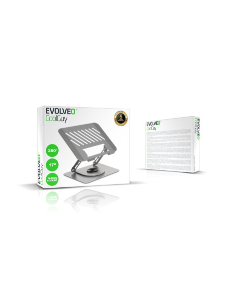 EVOLVEO CoolGuy, stojan pod notebook, 17", záruka 5 rokov, šedý