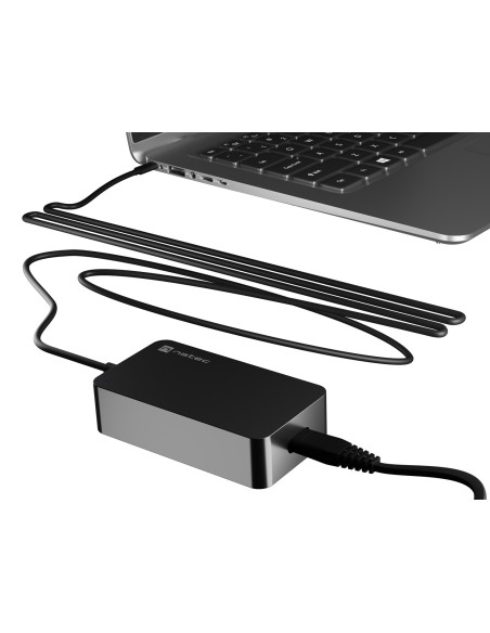 Nabíjačka Natec GRAYLING GAN USB-C 65W pre notebooky, tablety, smartfóny