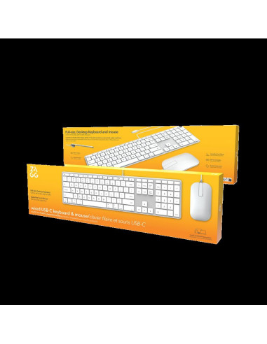 Wired USB-C Keyboard & Mouse Apple Silver UK