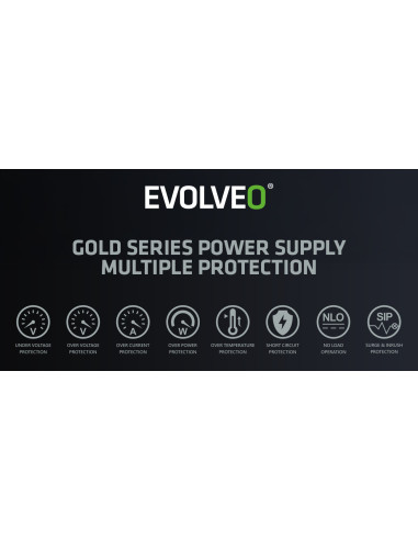 EVOLVEO G1200, 1200W/ ATX 3.1/ 80+ GOLD/ Modular