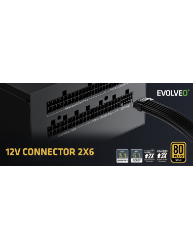 EVOLVEO G750, 750W/ ATX 3.1/ 80+ GOLD/ Modular