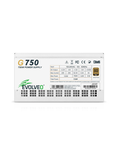EVOLVEO G750, 750W/ ATX 3.1/ 80+ GOLD/ Modular