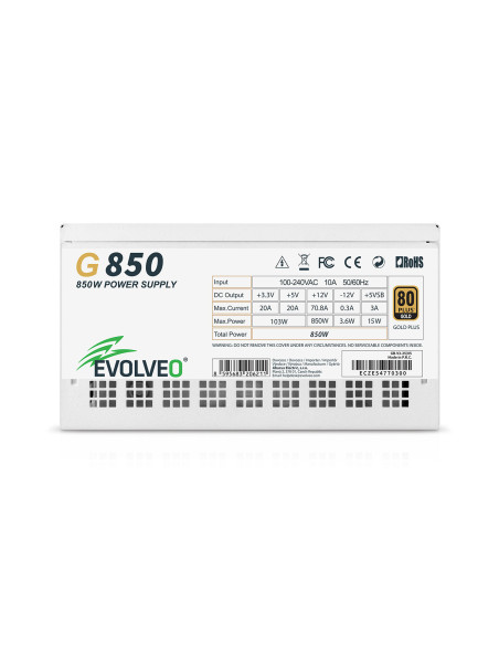 EVOLVEO G850, 850W/ ATX 3.1/ 80+ GOLD/ Modular