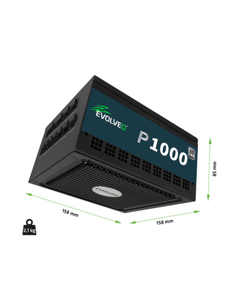 EVOLVEO P1000, 1000W/ ATX 3.1/ 80+ PLATINUM/