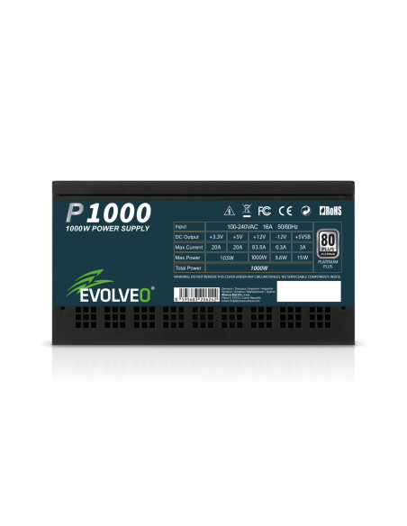 EVOLVEO P1000, 1000W/ ATX 3.1/ 80+ PLATINUM/