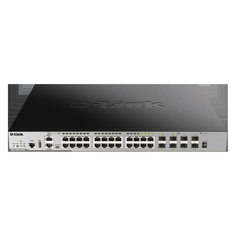 D-Link DGS-3630-28PC/SI L3 24Gb PoE, 4x10G SFP+