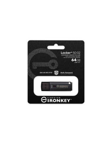 Kingston IronKey Locker+ 50 G2/64GB/USB 3.2 Gen 1 (5Gb/s)/USB-A/Čierna