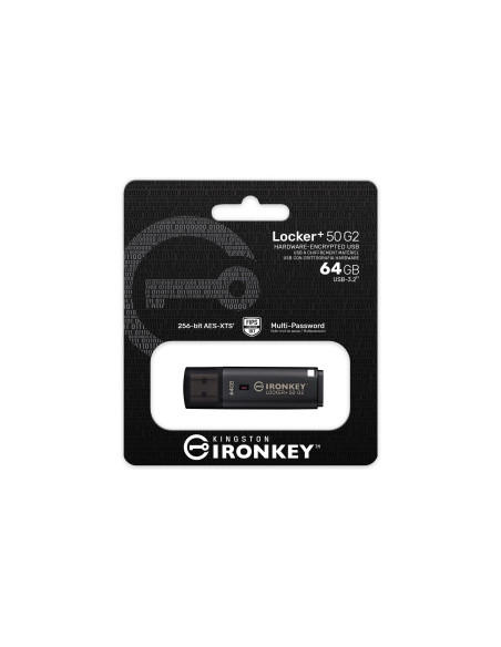 Kingston IronKey Locker+ 50 G2/64GB/USB 3.2 Gen 1 (5Gb/s)/USB-A/Čierna