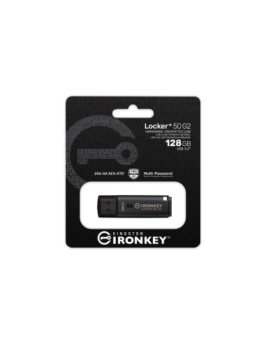 Kingston IronKey Locker+ 50 G2/128GB/USB 3.2 Gen 1 (5Gb/s)/USB-A/Čierna