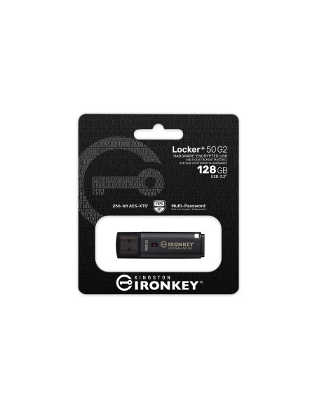 Kingston IronKey Locker+ 50 G2/128GB/USB 3.2 Gen 1 (5Gb/s)/USB-A/Čierna