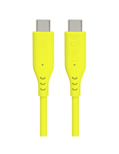 PremiumCord silikónový USB-C 60W, žltý, 1.5m