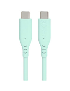 PremiumCord silikónový USB-C 60W, tyrkysový, 1.5m