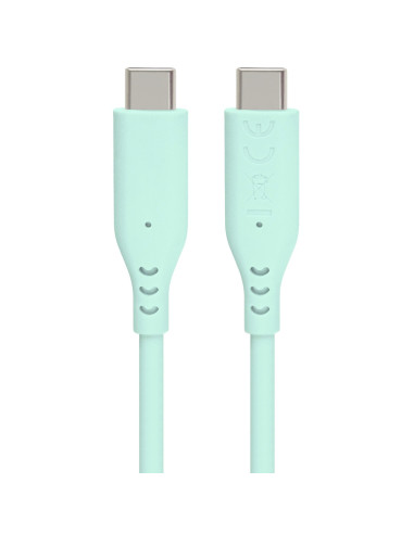 PremiumCord silikónový USB-C 60W, tyrkysový, 1.5m