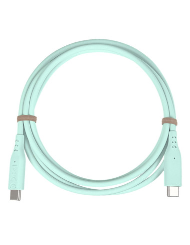 PremiumCord silikónový USB-C 60W, tyrkysový, 1.5m