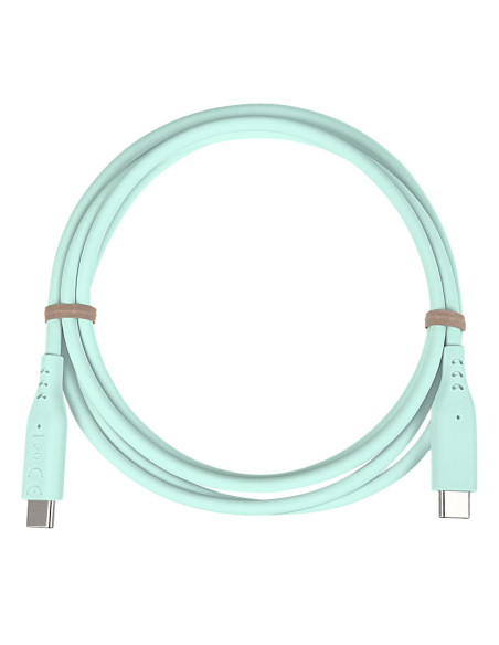 PremiumCord silikónový USB-C 60W, tyrkysový, 1.5m