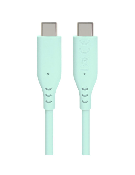 PremiumCord silikónový USB-C 60W, tyrkysový, 1.5m