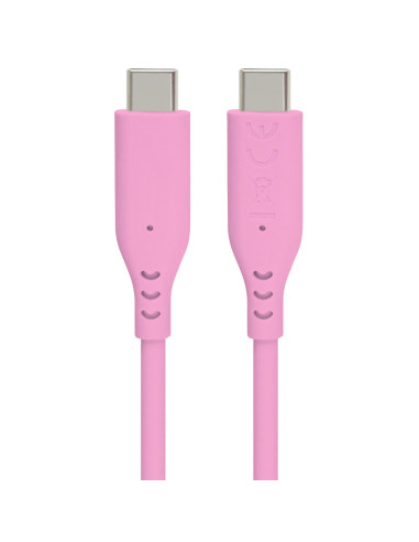 PremiumCord silikónový USB-C 60W, ružový, 1.5m