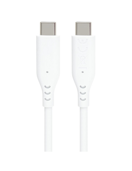 PremiumCord silikónový USB-C 60W, biely, 1.5m