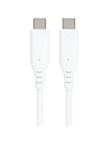PremiumCord silikónový USB-C 60W, biely, 1.5m