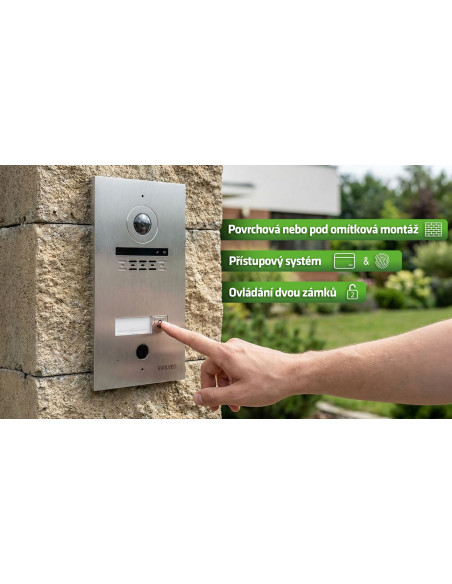 EVOLVEO DoorPhone ID-1, 2-drôtový videotelefón s RFID, odtlačkom prsta a podporou ONVIF kamier