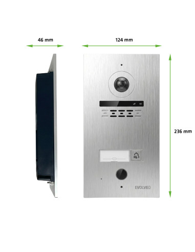 EVOLVEO DoorPhone ID-1, 2-drôtový videotelefón s RFID, odtlačkom prsta a podporou ONVIF kamier