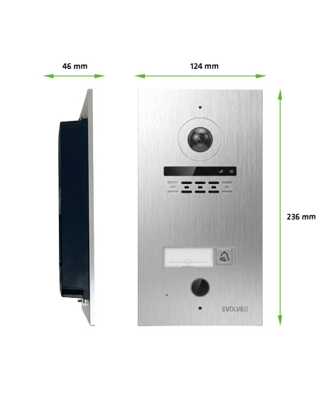 EVOLVEO DoorPhone ID-1, 2-drôtový videotelefón s RFID, odtlačkom prsta a podporou ONVIF kamier
