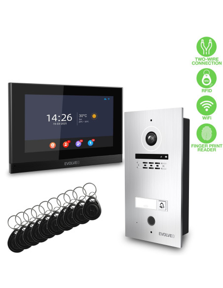 EVOLVEO DoorPhone ID-1, 2-drôtový videotelefón s RFID, odtlačkom prsta a podporou ONVIF kamier