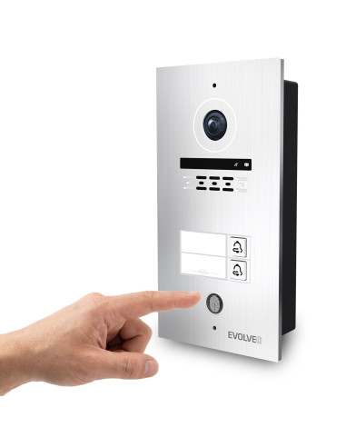 EVOLVEO DoorPhone ID-2, 2-drôtový videotelefón pre dva byty s RFID, odtlačkom prsta a podporou ONVIF ka
