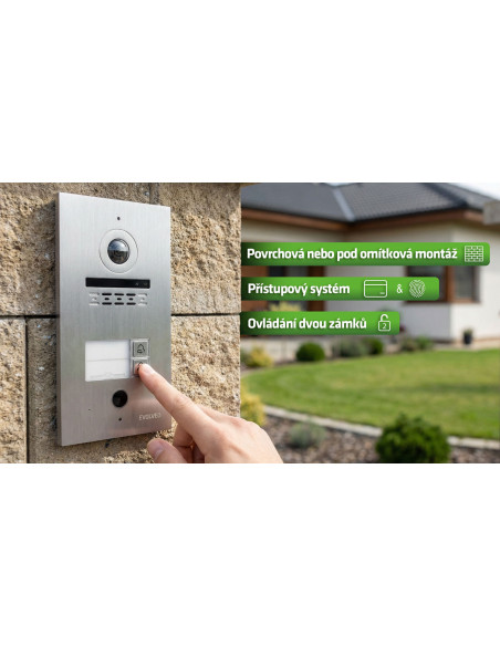 EVOLVEO DoorPhone ID-2, 2-drôtový videotelefón pre dva byty s RFID, odtlačkom prsta a podporou ONVIF ka