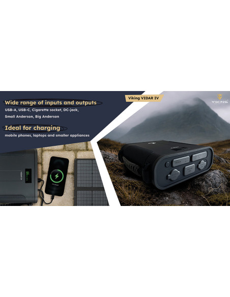 Outdoorová powerbanka Viking VIDAR IV/144000mAh/MAX 360W/USB-A/USB-C/cigaretová zásuvka/Big Anderson
